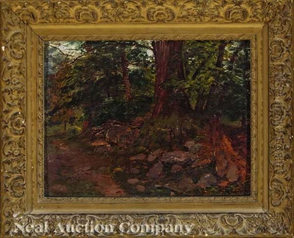 Woodland Landscape Oil Painting by Bror Anders Wikstrom