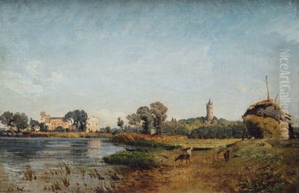 Landscape With The River Havel Oil Painting by Christian Wilberg