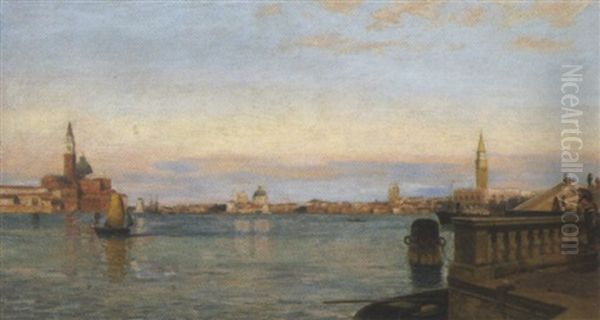 Blick Uber Das Markusbecken Auf S. M. Della Salute Oil Painting by Christian Wilberg