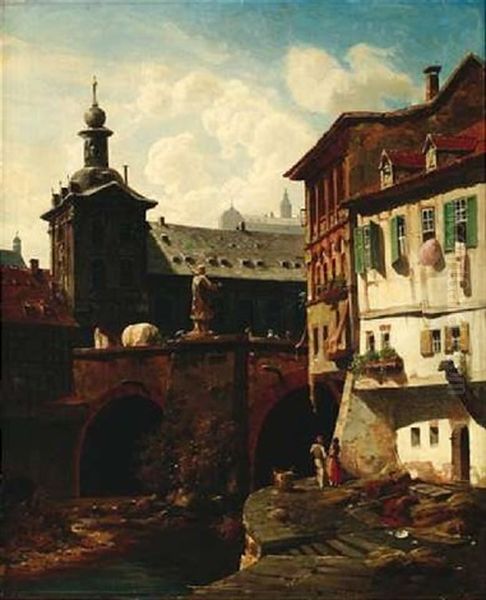 Blick Auf Die Altstadt Von Bamberg (?) Oil Painting by Christian Wilberg