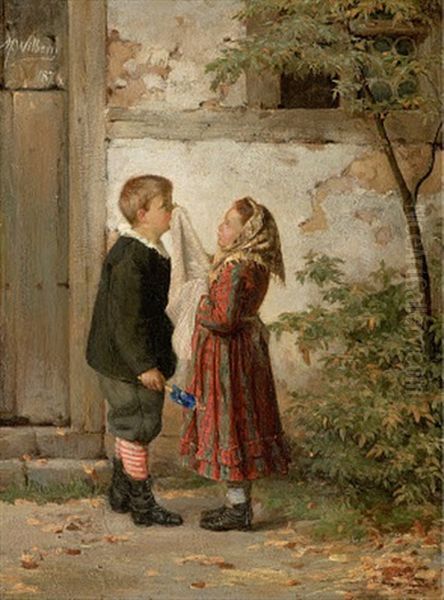 Bruder Und Schwester Oil Painting by Martin (Ludwig M.) Wilberg