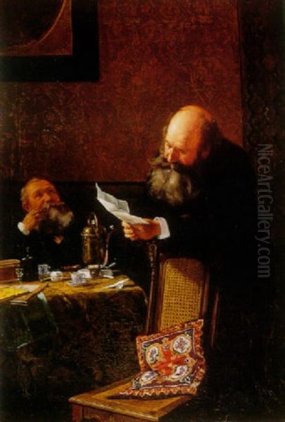 The Letter Oil Painting by Martin (Ludwig M.) Wilberg