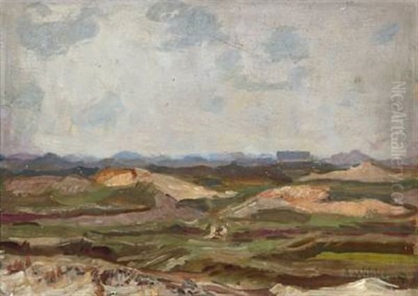 Landscape, Fanoe Oil Painting by August Wilckens