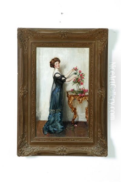 Portrait Of A Lady Oil Painting by Frank Percy Wild