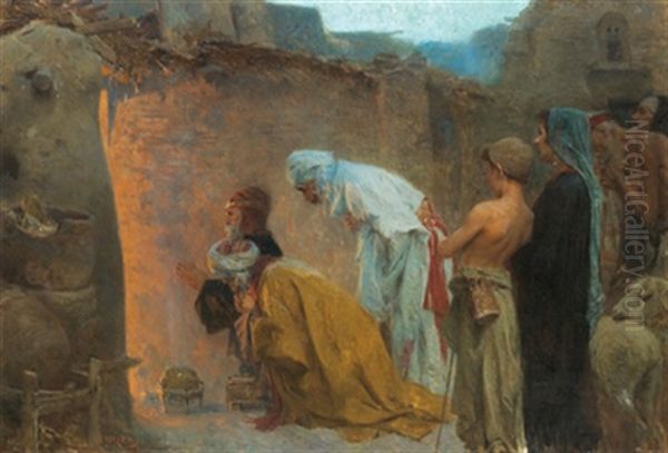 Anbetung Der Heiligen Drei Konige Oil Painting by Charles Wilda