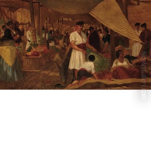 Granada Market Oil Painting by Hamilton Gibbs Wilde