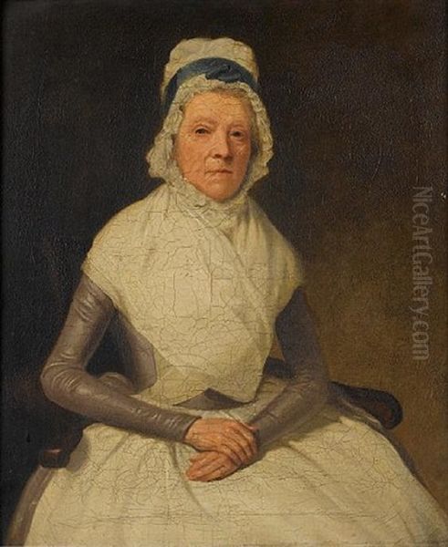 Portrait Of An Elderly Lady (+ Portrait Of A Lady, Irgr; Pair) Oil Painting by Samuel de Wilde