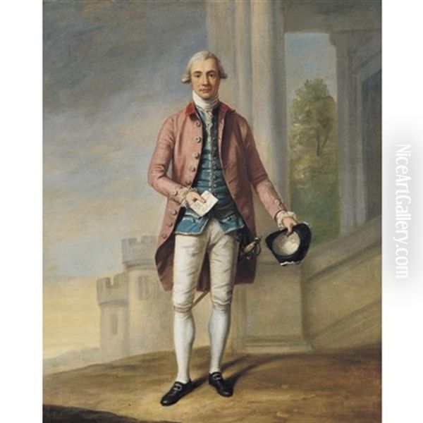 Portrait Of A Gentleman (sir James Wright?) Oil Painting by Samuel de Wilde