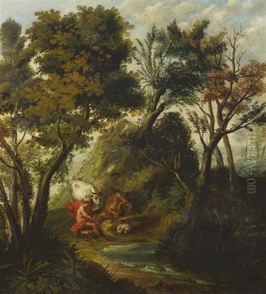 Merkur, Argus Und Io In Einer Waldlandschaft Oil Painting by Jan Wildens