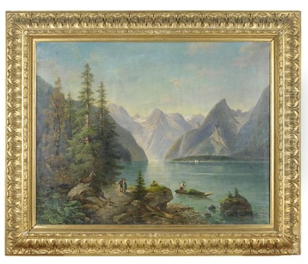 Konigsee Mit St. Bartholoma Oil Painting by Andreas Wildhack