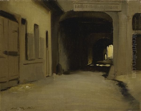 The Arcade Oil Painting by Irving Ramsey Wiles