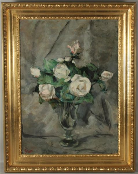 Rosen In Vase Oil Painting by Grete Wilhelm