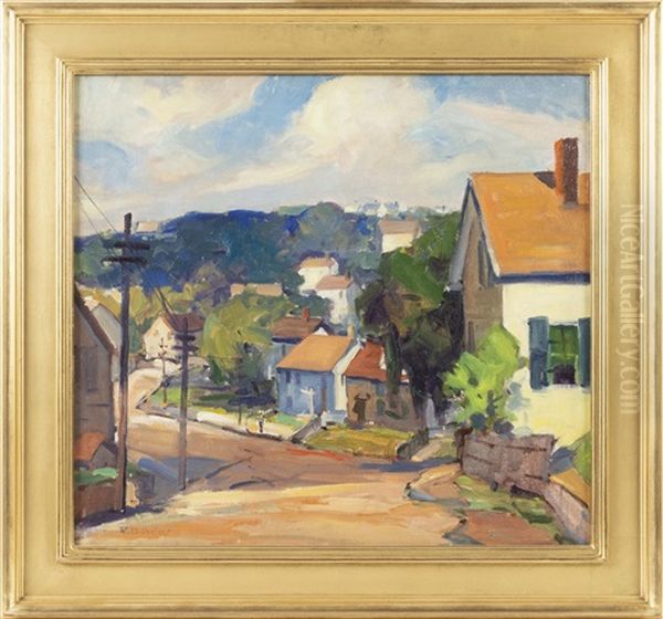 Cape Ann Street Oil Painting by Roy Wilhelm