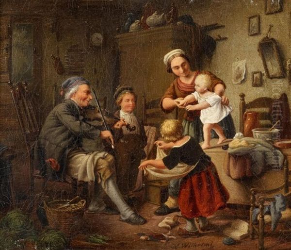 Familiengluck Oil Painting by Heinrich Wilhelmi