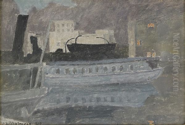 Vid Nybroviken, Stockholm Oil Painting by Carl Wilhelm Wilhelmson