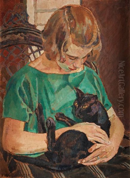 Svarta Katten (the Black Cat) Oil Painting by Carl Wilhelm Wilhelmson