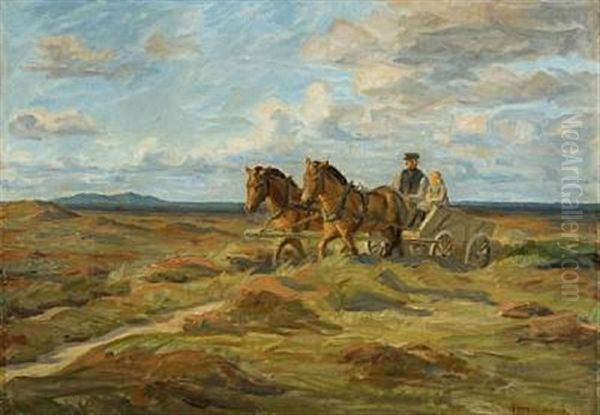 Koretoj Pa Heden Oil Painting by Johannes Martin Fastings Wilhjelm