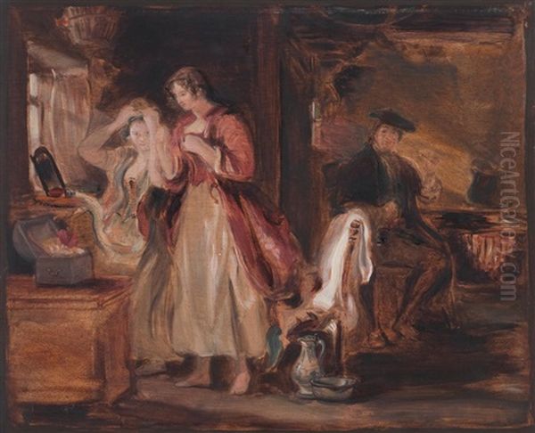 Study For The Cottage Toilet Oil Painting by Sir David Wilkie