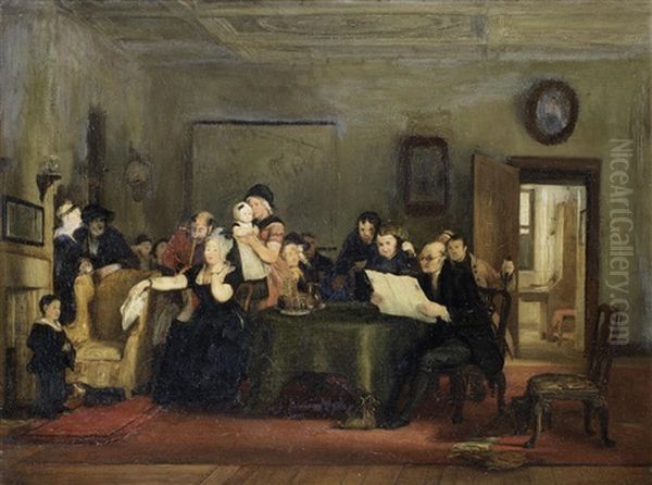 Reading The Will: Finished Sketch Oil Painting by Sir David Wilkie