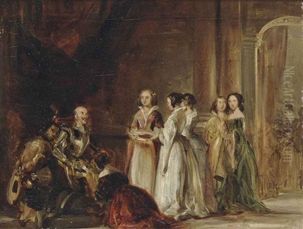 A Courtly Scene Oil Painting by Sir David Wilkie