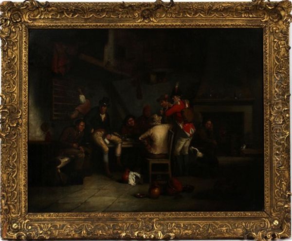 Interior Tavern Scene Oil Painting by Sir David Wilkie