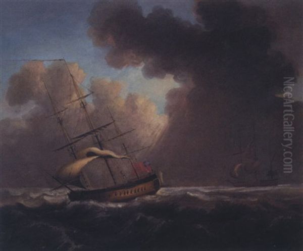 Fighting The Storm Oil Painting by Robert Wilkins