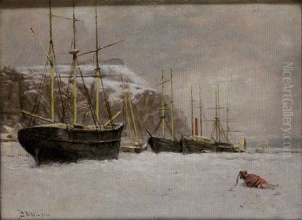 Vessels In Pack-ice Oil Painting by John B. Wilkinson