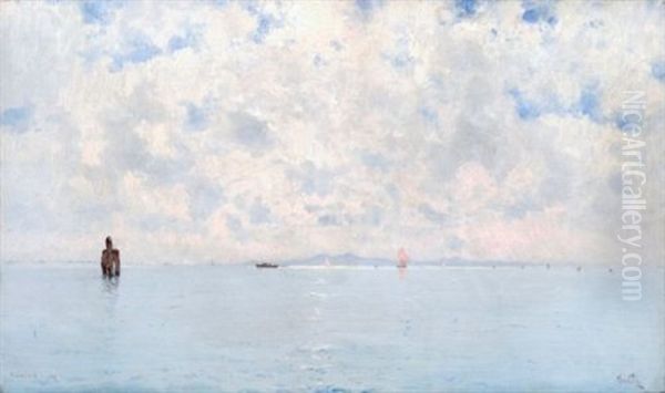 Blick Uber Die Lagune Von Venedig Oil Painting by August Will