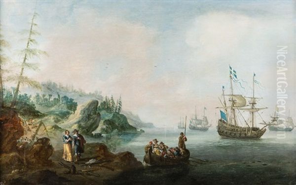 Le Depart Des Marins Oil Painting by Adam Willaerts