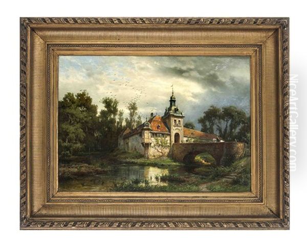 Wasserschloss Oil Painting by August Von Wille