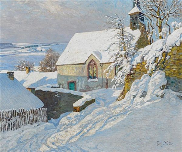 Weihnachtszeit Oil Painting by Fritz Von Wille