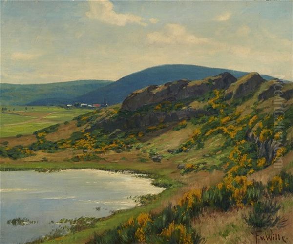 Early Summer Scene At Eifelmaar Oil Painting by Fritz Von Wille