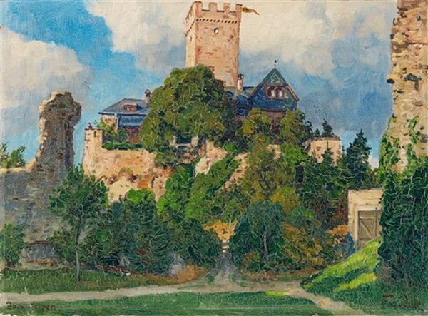 Kerpen Castle In Summer Oil Painting by Fritz Von Wille