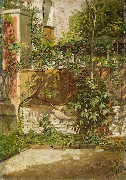 Sonniger Blumengarten Oil Painting by Fritz Von Wille