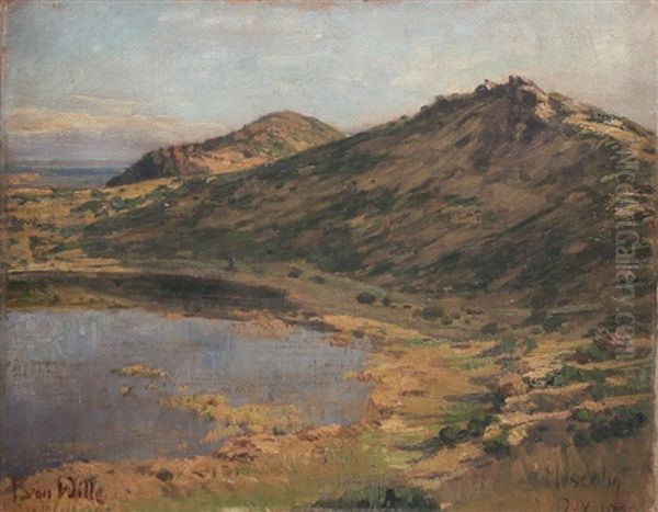 Maar On The Mosenberg Oil Painting by Fritz Von Wille