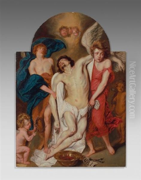 Le Christ Mort Soutenu Par Les Anges Oil Painting by Thomas (Bosschaert) Willeborts