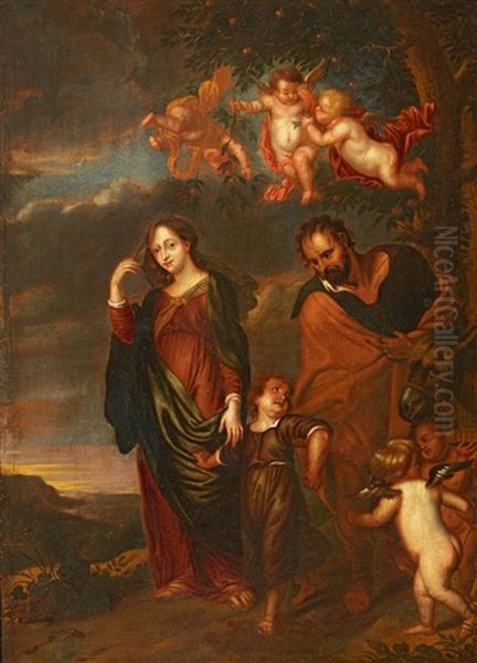 The Holy Family Oil Painting by Thomas (Bosschaert) Willeborts