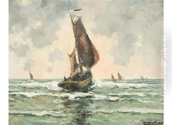 Depart Pour La Peche Oil Painting by Joseph Willems