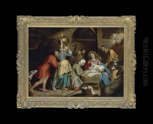 The Adoration Of The Shepherds Oil Painting by Abraham Willemsens