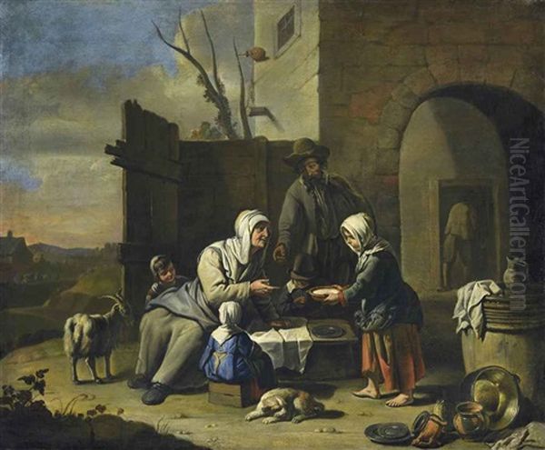 La Famille De Paysans, Dit Aussi Le Benedicite by Abraham Willemsens