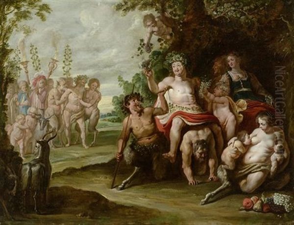 Bacchus Und Gefolge Oil Painting by Abraham Willemsens