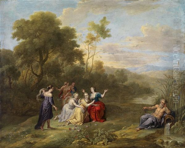 Landschaft Mit Mythologischer Szene, Vermutlich Den Tod Der Eurydike Darstellend Oil Painting by Abraham Willemsens