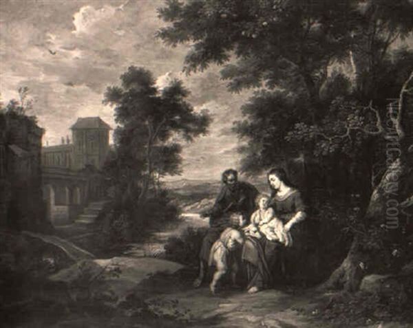 The Holy Family And The Infant Saint John The Baptist Oil Painting by Anton Willemssens