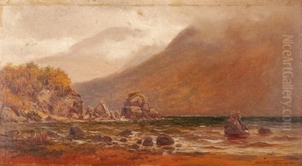 Victoria Rocks, Middle Lake, Killarney, County Kerry Oil Painting by Alexander Williams