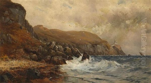 The Bailey Lighthouse, Howth, 1889 Oil Painting by Alexander Williams