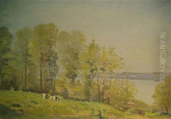 Cazenovia Lakeshore Oil Painting by Dwight Williams