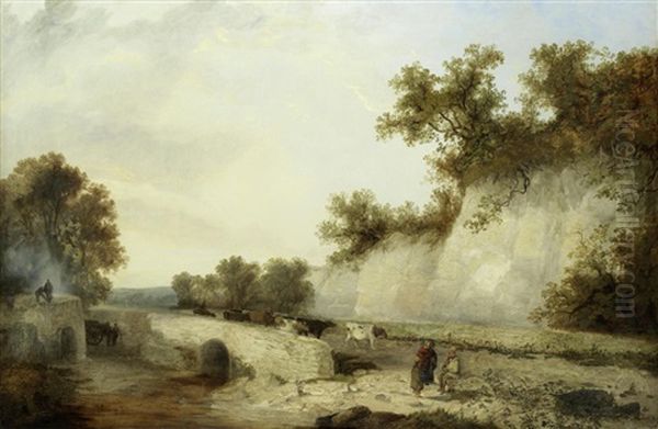 Stone Quarry In The Forest Of Dean Oil Painting by Edward Charles Williams