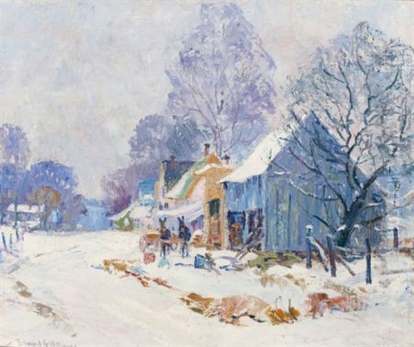 Brown County Homestead In Winter Oil Painting by Edward K. Williams