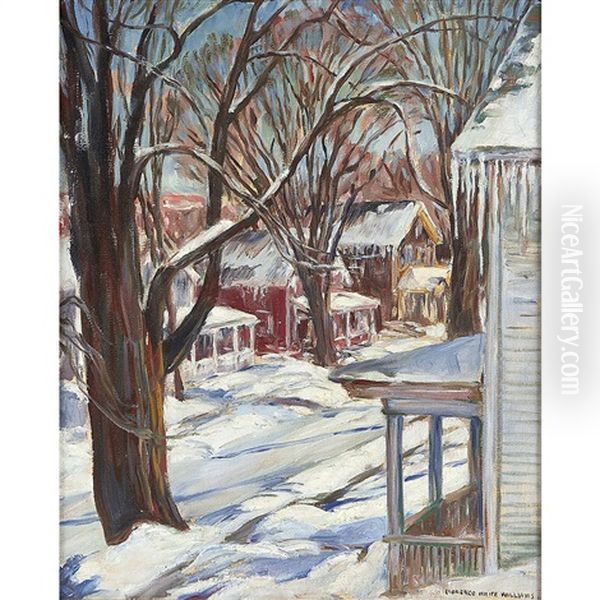 Winter Scene Oil Painting by Florence White Williams