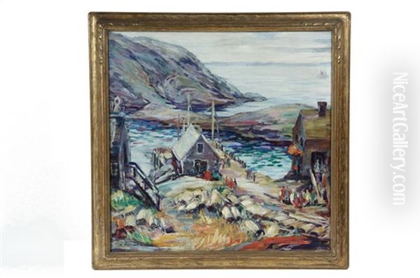 Monhegan Landing Oil Painting by Florence White Williams